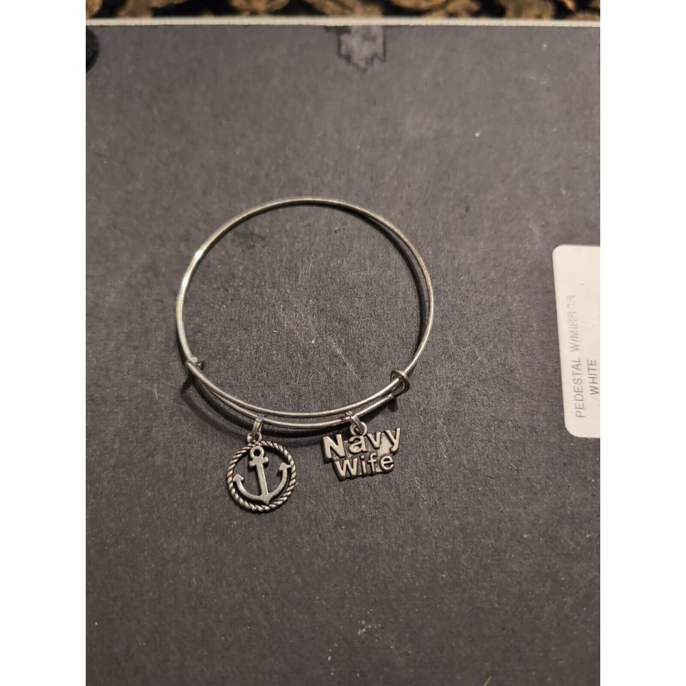 Bangle Charm Bracelet Handmade Military NAVY WIFE Charm Navy Anchor